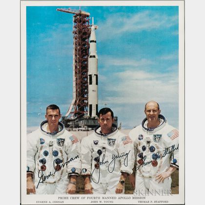 Apollo 10, Prime Crew, Autopen Signed Lithograph.