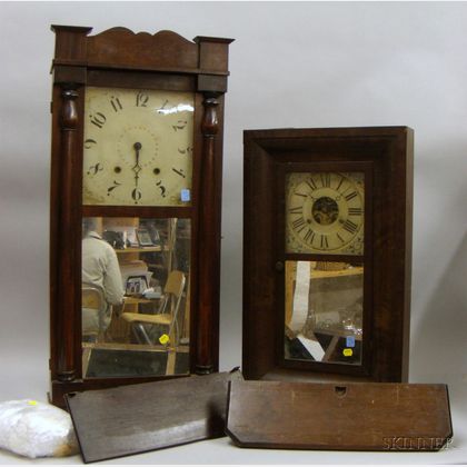 Two Mahogany Shelf Clocks by Silas Hoadley and G. & W. Bartholomew