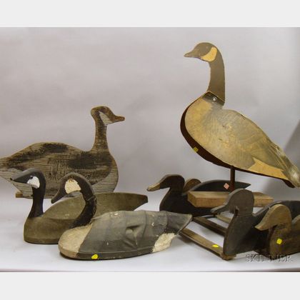 Six Assorted Canada Goose and Duck Decoys