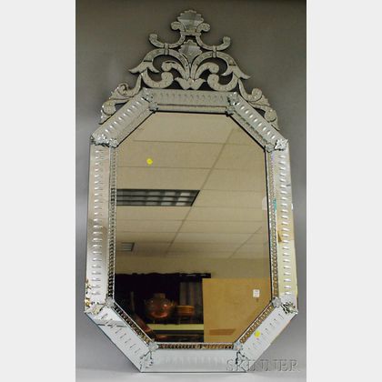 Large Venetian-style Cut Glass Mirror