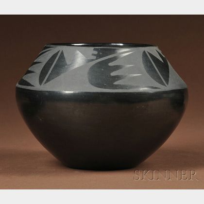 Southwest Black-on-Black Pottery Bowl