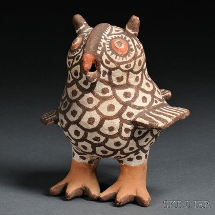 Zuni Polychrome Pottery Owl