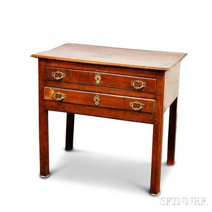 George II Oak Two-drawer Worktable