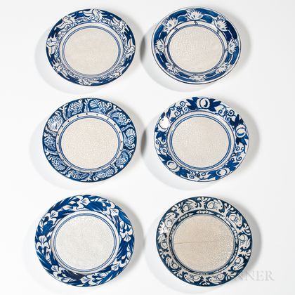 Six Dedham Pottery Plates