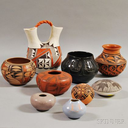Nine Southwest Pottery Items