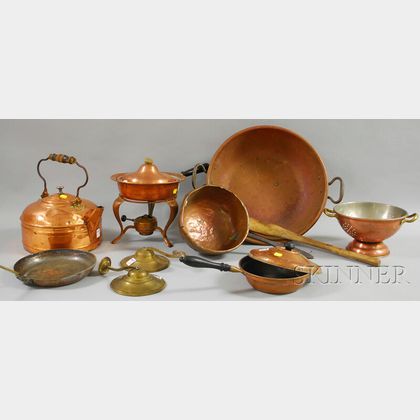 Group of Copper Kitchen and Cookware