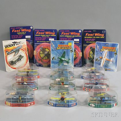 Nineteen Fast Wing Die-cast Metal Aircraft, Four Matchbox Skybusters, and Eleven Edison Airline H.F. Italy