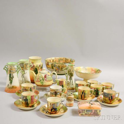 Twenty-six Pieces of Royal Doulton Ceramic Dickens Ware. Estimate $200-400