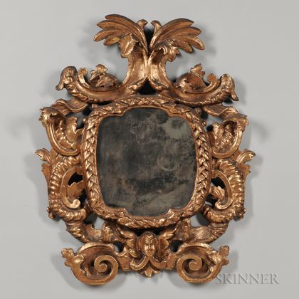 Baroque-style Italian Giltwood Mirror