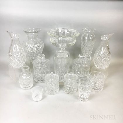 Thirteen Pieces of Colorless Glass Tableware