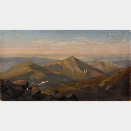 Nikolay Tysland Leganger (American, 1832-1905) Artist Sketching in the Mountains