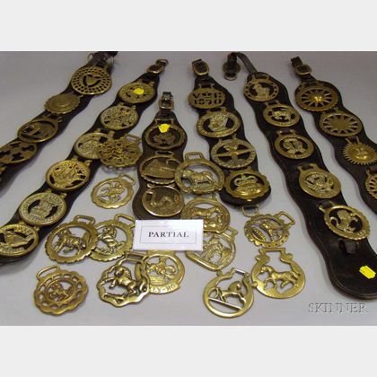 Large Group of Mostly European Brass Saddle Emblems
