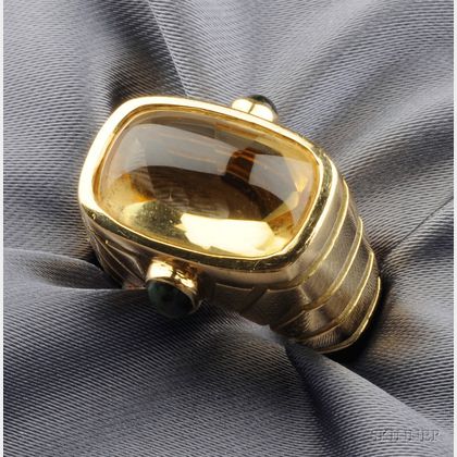 18kt Gold, Citrine, and Gem-set Ring, Van Cleef & Arpels