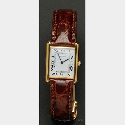 18kt Gold "Tank" Wristwatch, Cartier, Paris