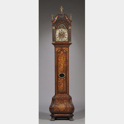 Jan Gobels Burl Walnut Marquetry Tall Clock