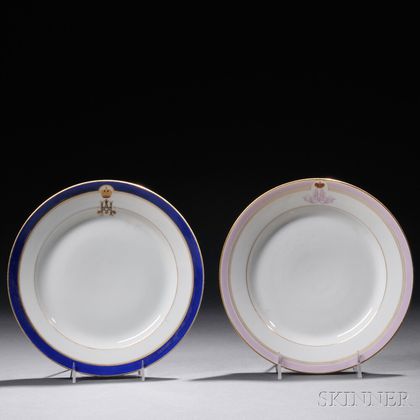 Two Russian Imperial Porcelain Factory Plates