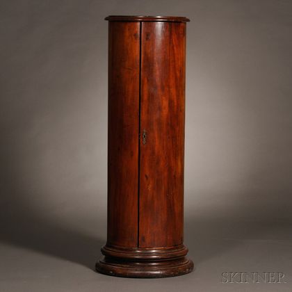 Cylindrical Mahogany Cabinet