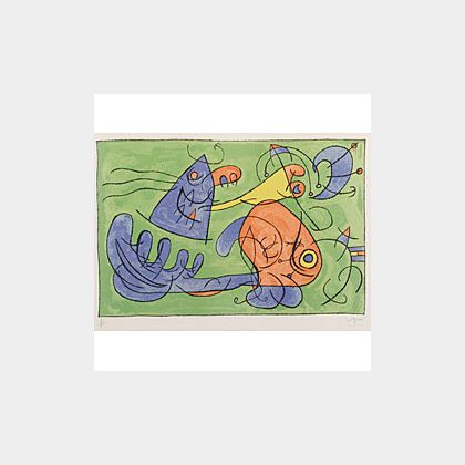 Joan Miro (Spanish, 1893-1983)Plate Twelve from UBU ROI, 