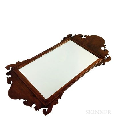 Queen Anne Walnut Scroll-frame Mirror