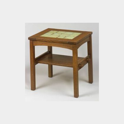 L. & J. G. Stickley Re-Issue Oak Tile-Top Table