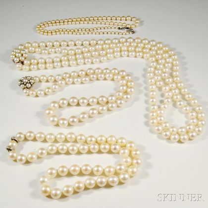 Four Cultured Pearl Necklaces