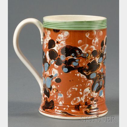 Mochaware Mug with Slip-marbled Decoration