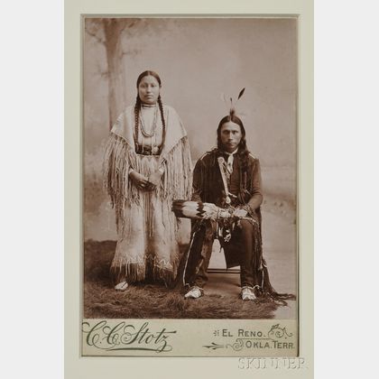 C.C. Stoltz Cabinet Card of an Arapaho Couple
