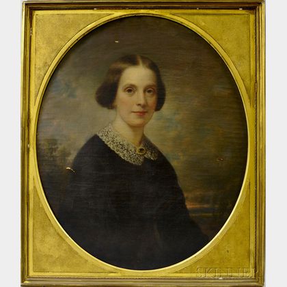 Attributed to Daniel Huntington (New York, 1816-1906) Portrait of Almira Marshall Woods.