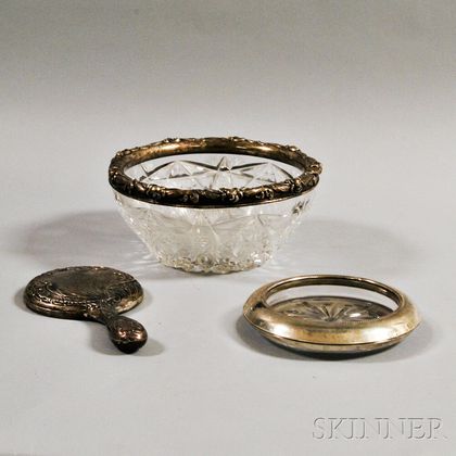 Three Pieces of Sterling-mounted Glassware