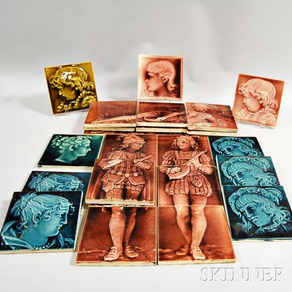 Twenty-five Trent Tile Co. Ceramic Figural Tiles