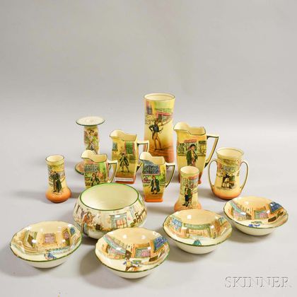 Fourteen Pieces of Royal Doulton Ceramic Dickens Ware