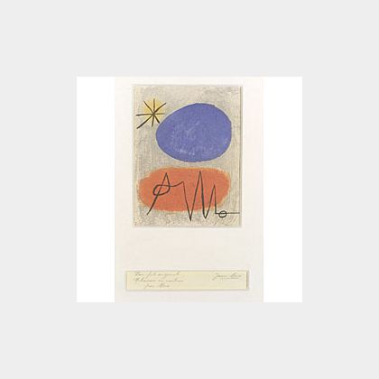 Joan Miro (Spanish, 1893-1983) Plate Five from BAGATELLES VEGETALES, 