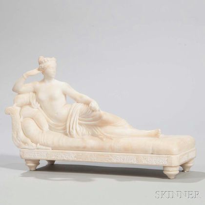 Continental Alabaster Figure of Pauline Bonaparte Borghese as Venus Victrix