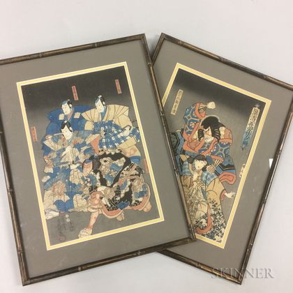 Two Utagawa Kunisada (Toyokuni III, 1786-1865) Woodblock Prints