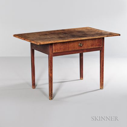 Red-painted Maple and Pine Tavern Table