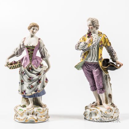 Meissen Porcelain Figures of a Man and Woman