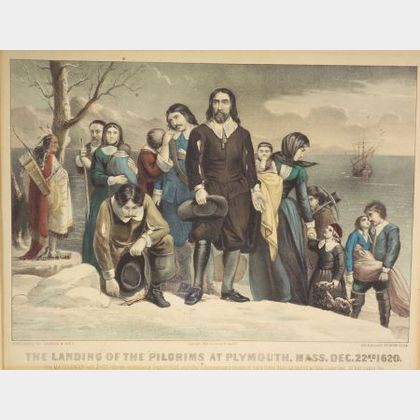 Currier & Ives, publishers (American, 1857-1907) The Landing of the Pilgrims at Plymouth, Mass. Dec. 22nd 1620.