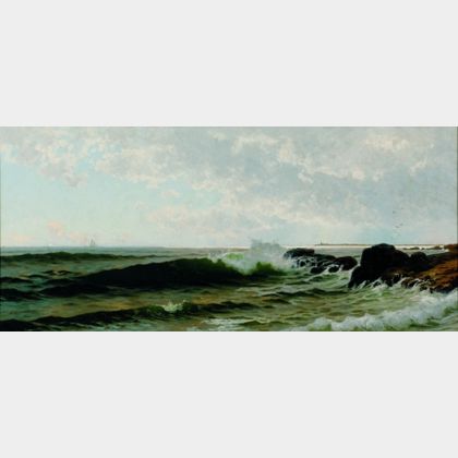 Alfred Thompson Bricher (American, 1837-1908) From Narragansett Pier Looking South Toward Point Judith