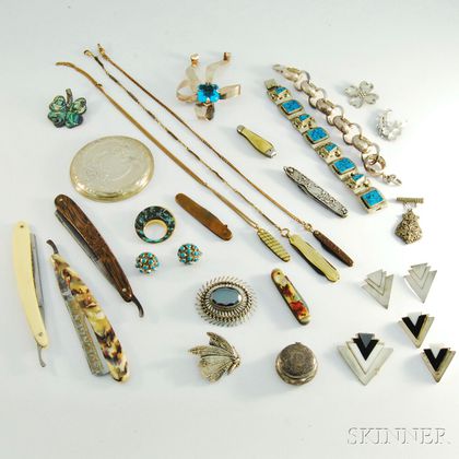 Group of Mostly Sterling Silver Jewelry and Accessories