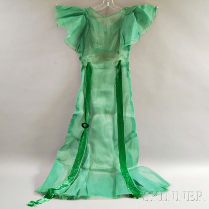 Green Fabric Gown