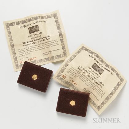 Two Miniature St. Gaudens Medallions. Estimate $100-150
