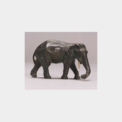 Small Bronze Figure of an Elephant