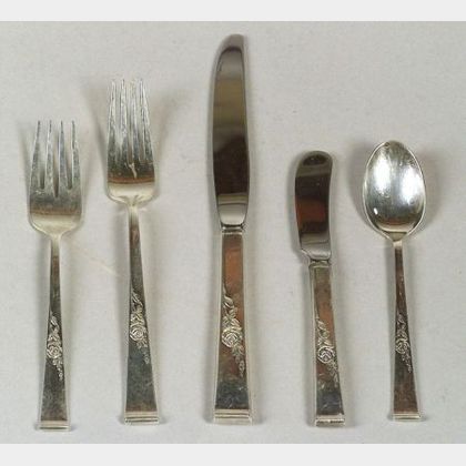 Reed & Barton Sterling "Classic Rose" Flatware Service for Six