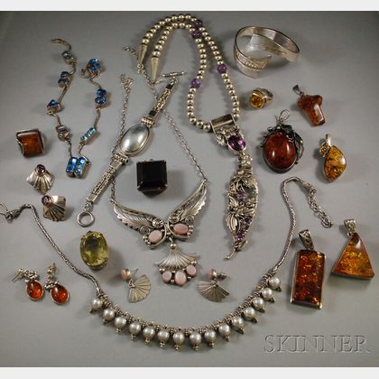 Assorted Group of Mostly Sterling Silver Jewelry