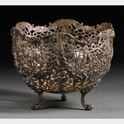 German .800 Silver Reticulated Fruit Bowl