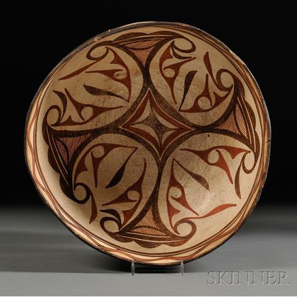 Zuni Polychrome Painted Pottery Bowl