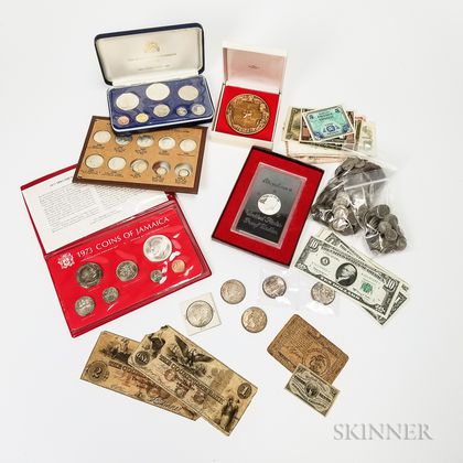 Group of Coins, Commemorative Sets, and Paper Money