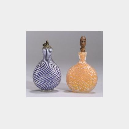 Two Cased Glass Perfume Bottles