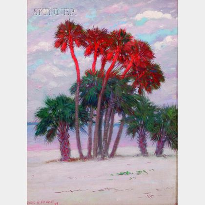 Charles Robert Knight (American, 1874-1953) Sunset Glow - Miami Florida