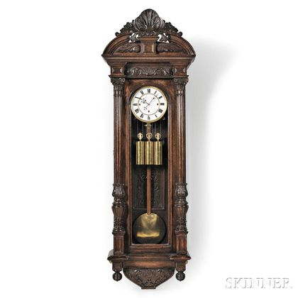 Carved Thirty-day Vienna Regulator Wall Clock